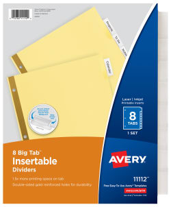 8 Tab Insertable Dividers