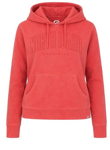 North Idaho Cardinals Women's Pigment Dyed Hooded Sweatshirt