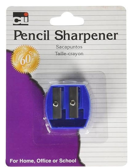 Sharpener Pencil 2- Hole Assorted 1/CD