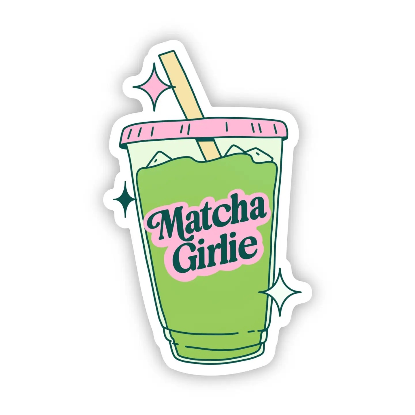Iced Matcha Latte Girlie Sticker