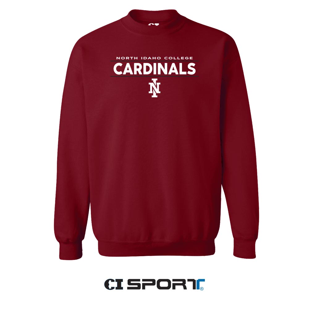 North Idaho College Cardinals Embroidered Crew Sweatshirt