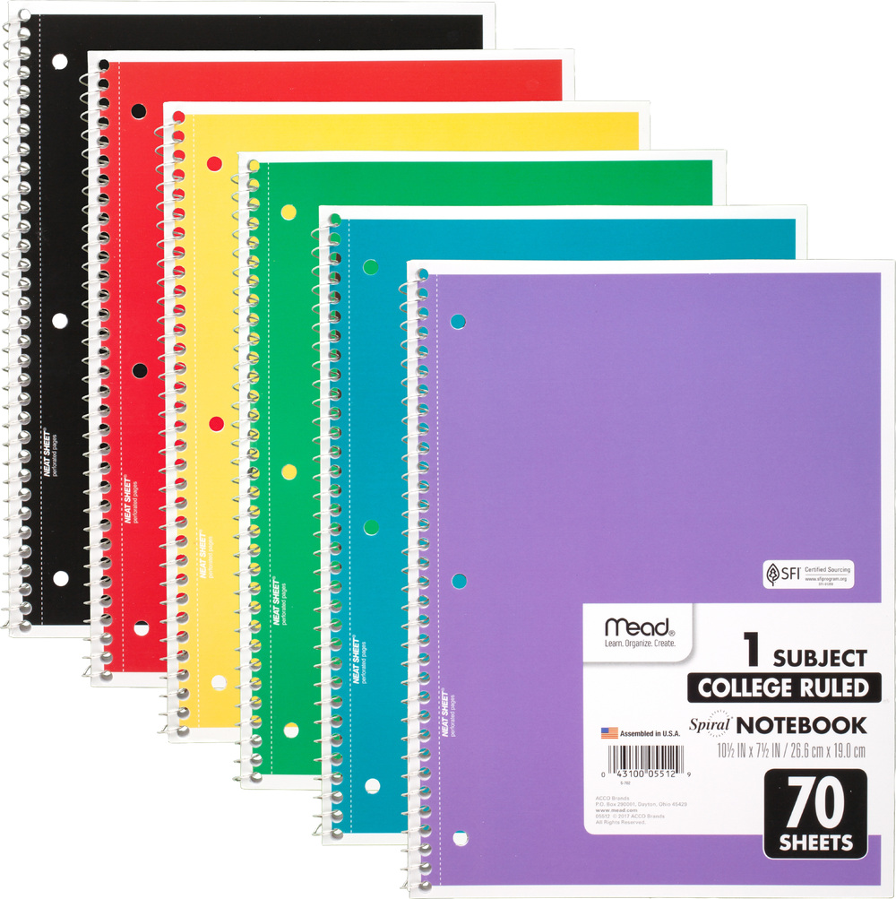 Mead College Ruled 1-Subject Notebook