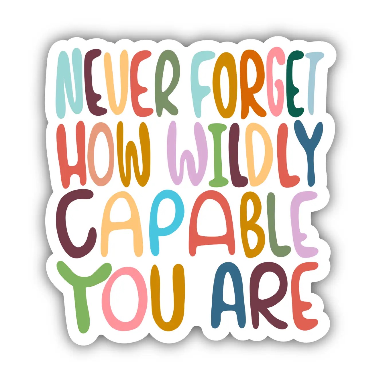 "Never Forget How Wildly Capable You Are" Lettering Positivity Sticker