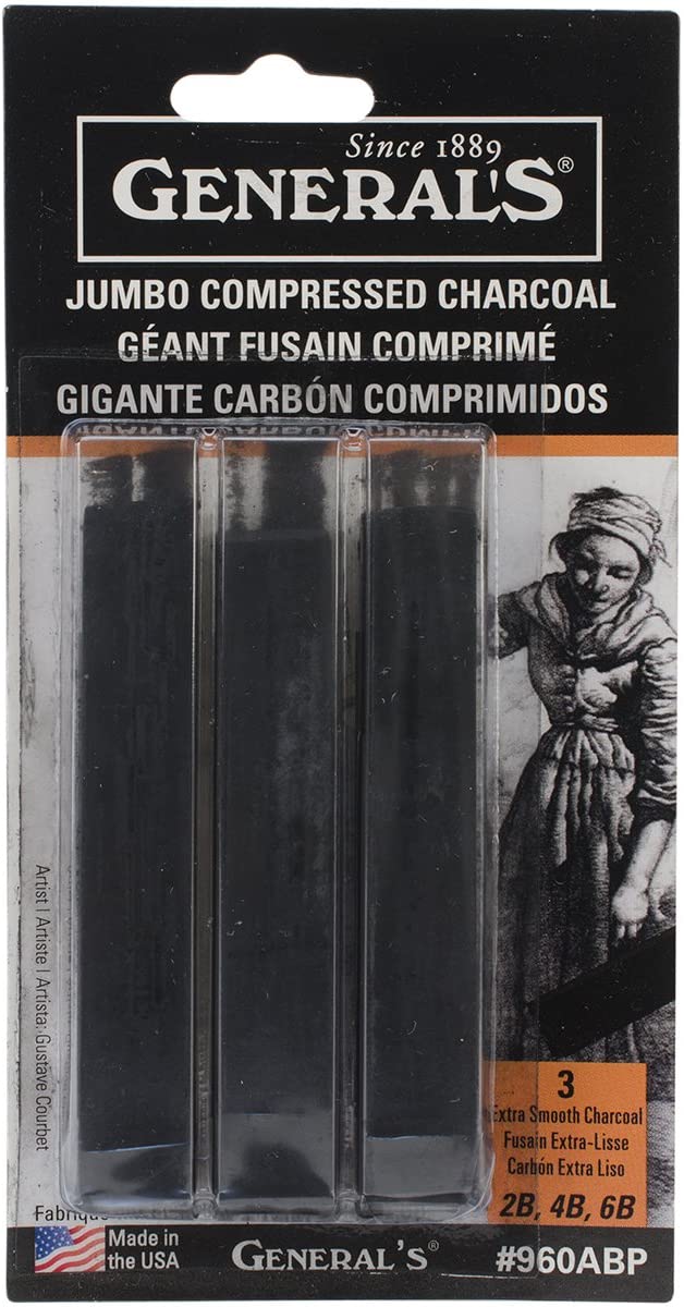 General's Jumbo Compressed Charcoal (3 pcs)