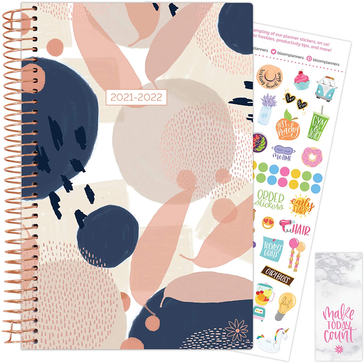 Navy Modern Abstract 2021-22 Soft Cover Planner