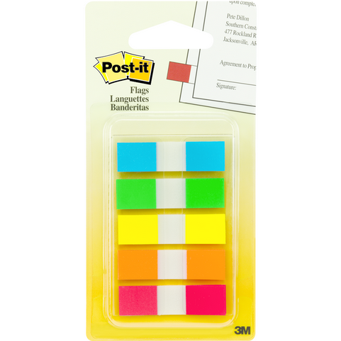 Post-it To-Go Flags - Asst .5x1.75in 5Pk