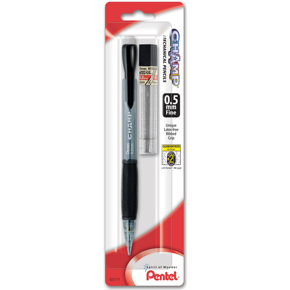Pentel Champ Mechanical Pencil - Asst .5mm 1Pk BP with Lead