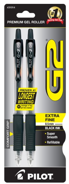 Pilot G2 XFine Pen Black 2ct