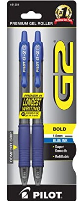 Pilot G2 Gel Roller Pen Blue 2ct