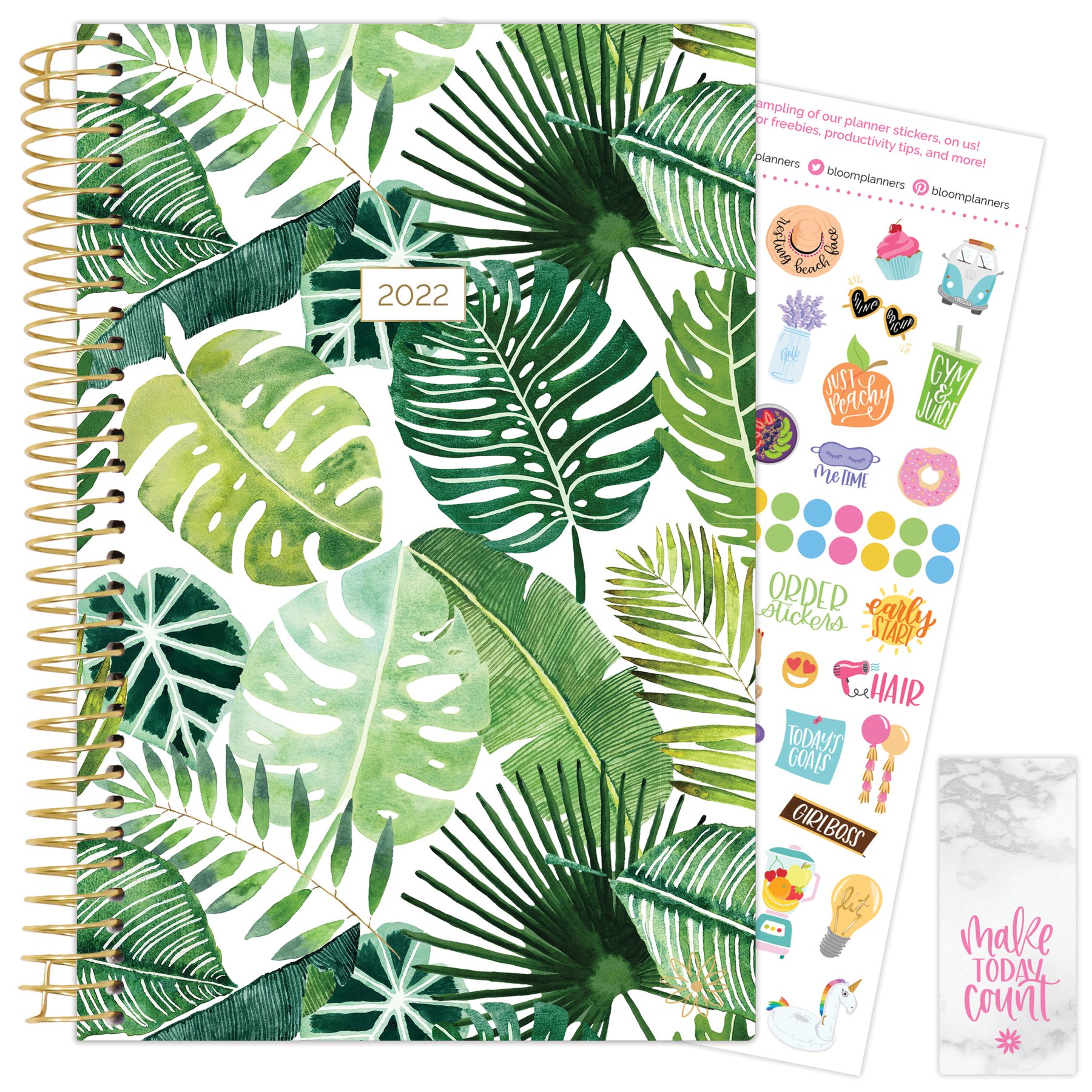 Tropical Palm Leaves 2022 Soft Cover Planner