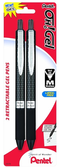 Pen OH! Gel Med RT Black 2/Cd