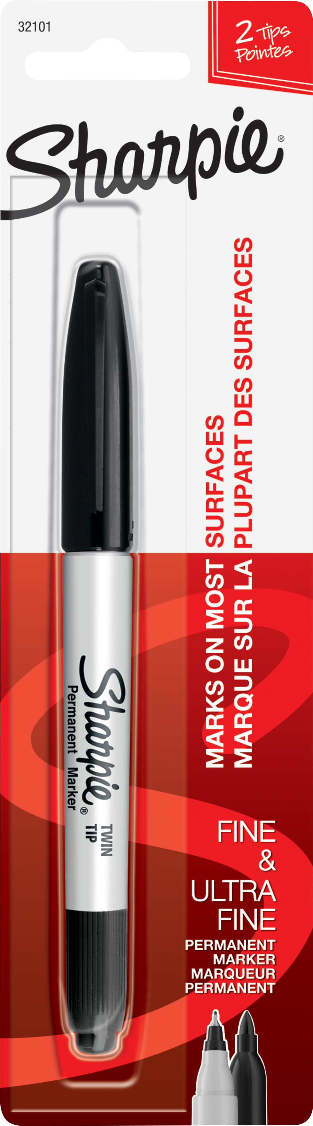 Sharpie Twin Tip Permanent Marker - Black Twin 1Pk BP