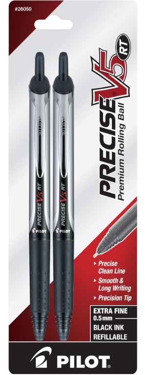 Pen Precise V5 RT Ex Fine Black 2/cd