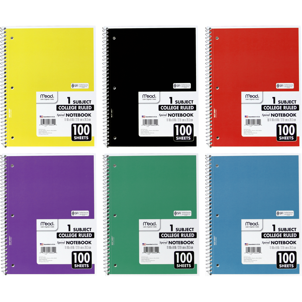 GNTC Bookstore Mead DuraPress Cover Wirebound Notebook Asst 8x11in