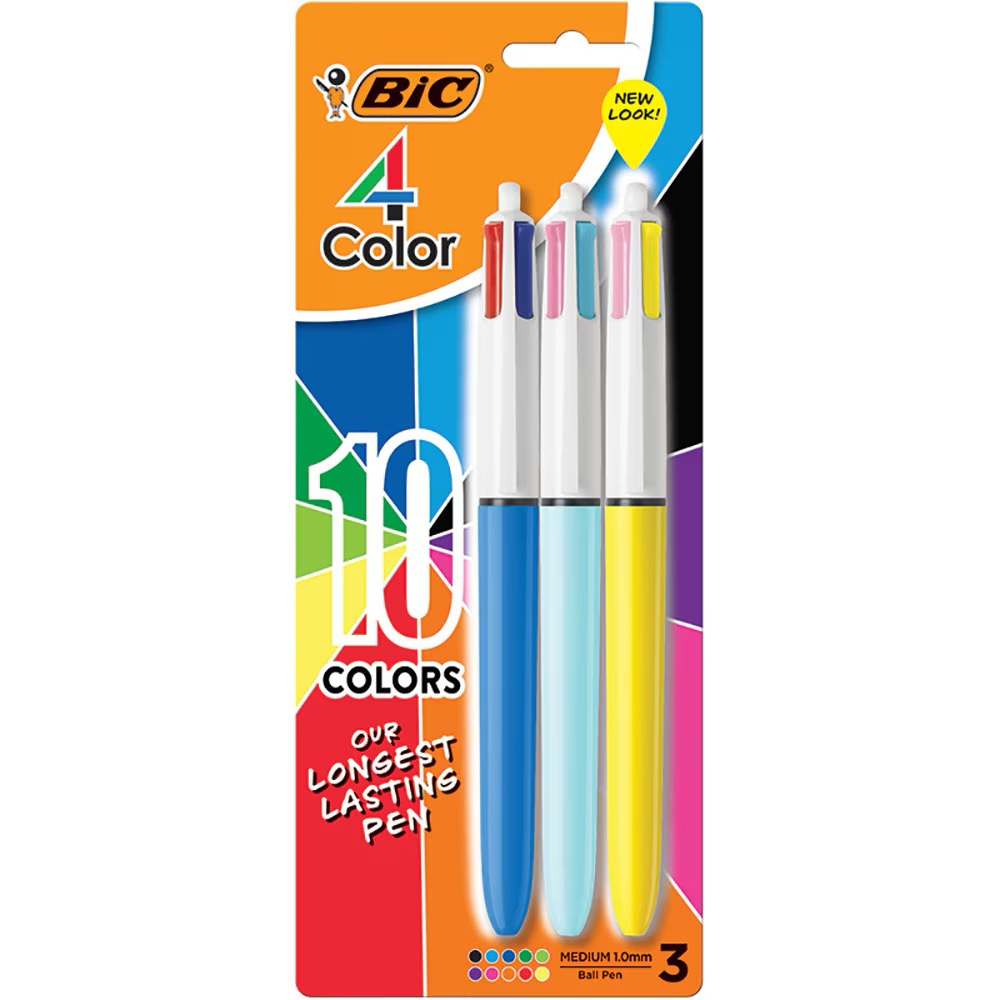 BIC 4-Color Medium Point Ball Pen 3-Pack