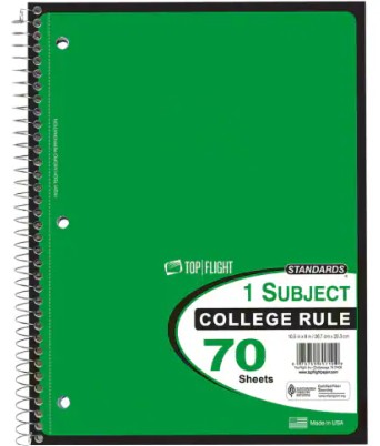 Spiral Notebook 10 x 8.5