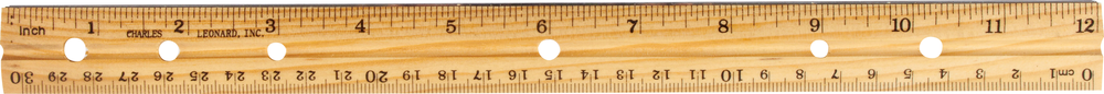 Charles Leonard Wood Ruler - Natural 12in Bulk