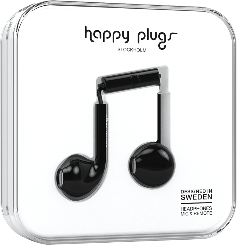 Happy Plugs Earbuds Plus with Mic - Black BP