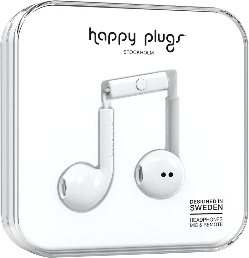 Happy Plugs Earbuds Plus with Mic - White BP