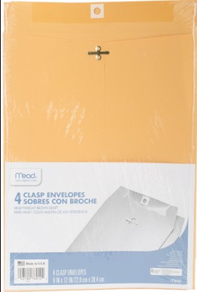 Mead Clasp Envelopes 4ct