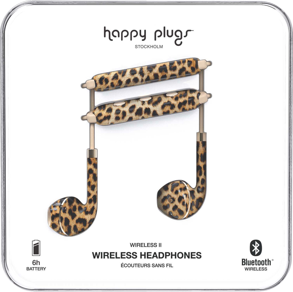 Happy Plugs Earbuds Plus Wireless II Earbuds - Leopard BP