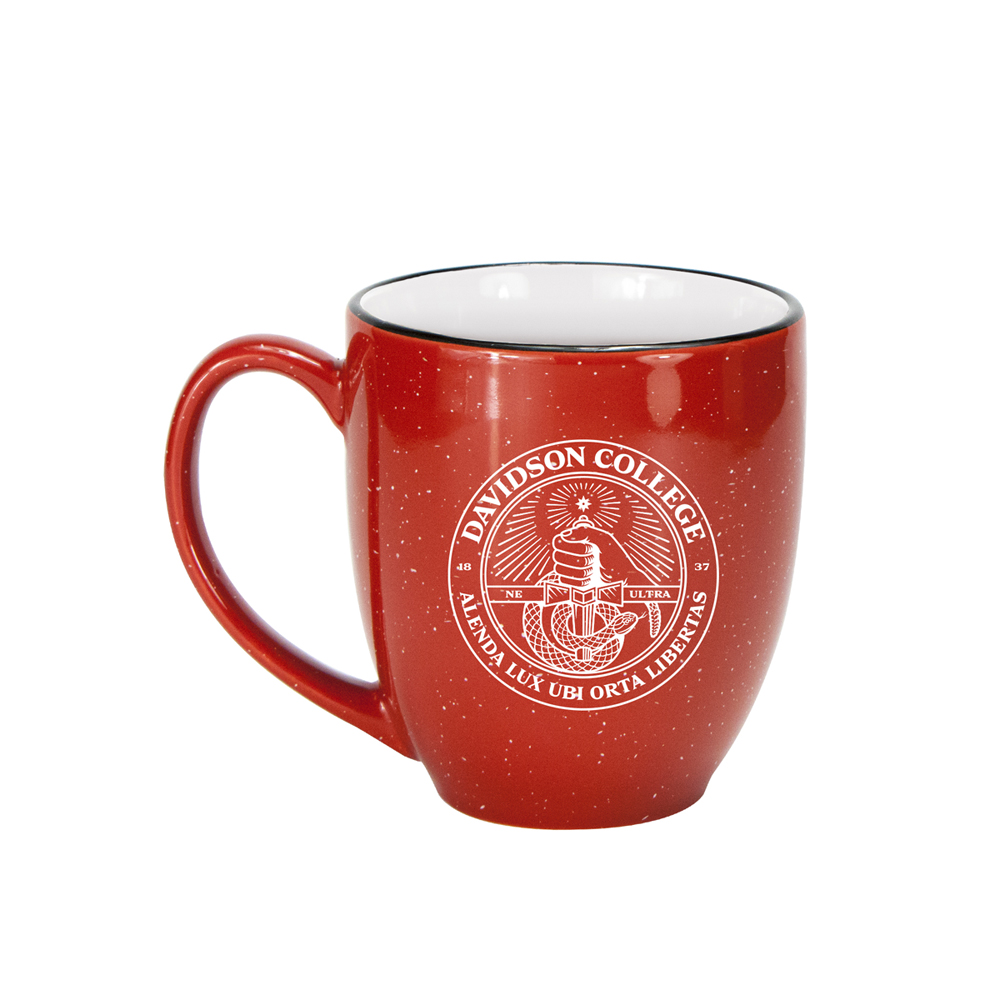 Speckled Red Bistro Mug - Davidson College Seal