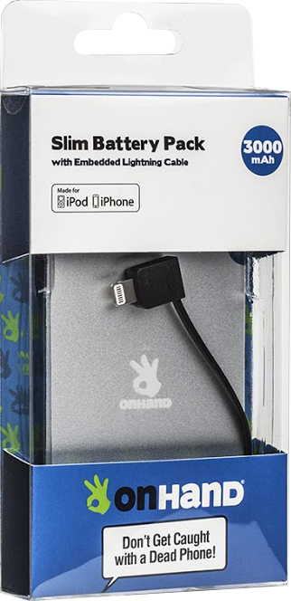 OnHand Slim Battery Pack w/ Embedded Lightning Cable