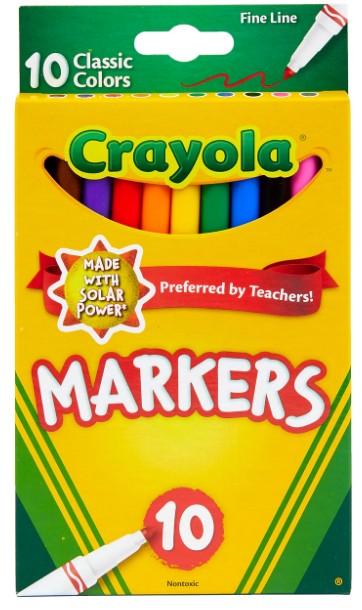 Marker Crayola Fine Classic 10/cd