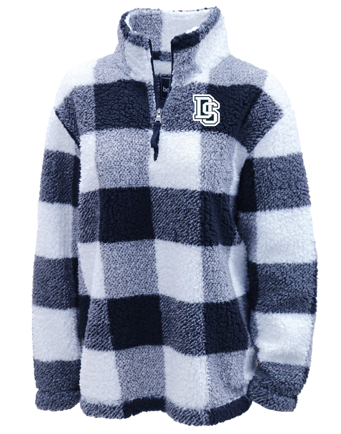 DS Logo Sherpa 1/4 Zip Buffalo Plaid Pullover