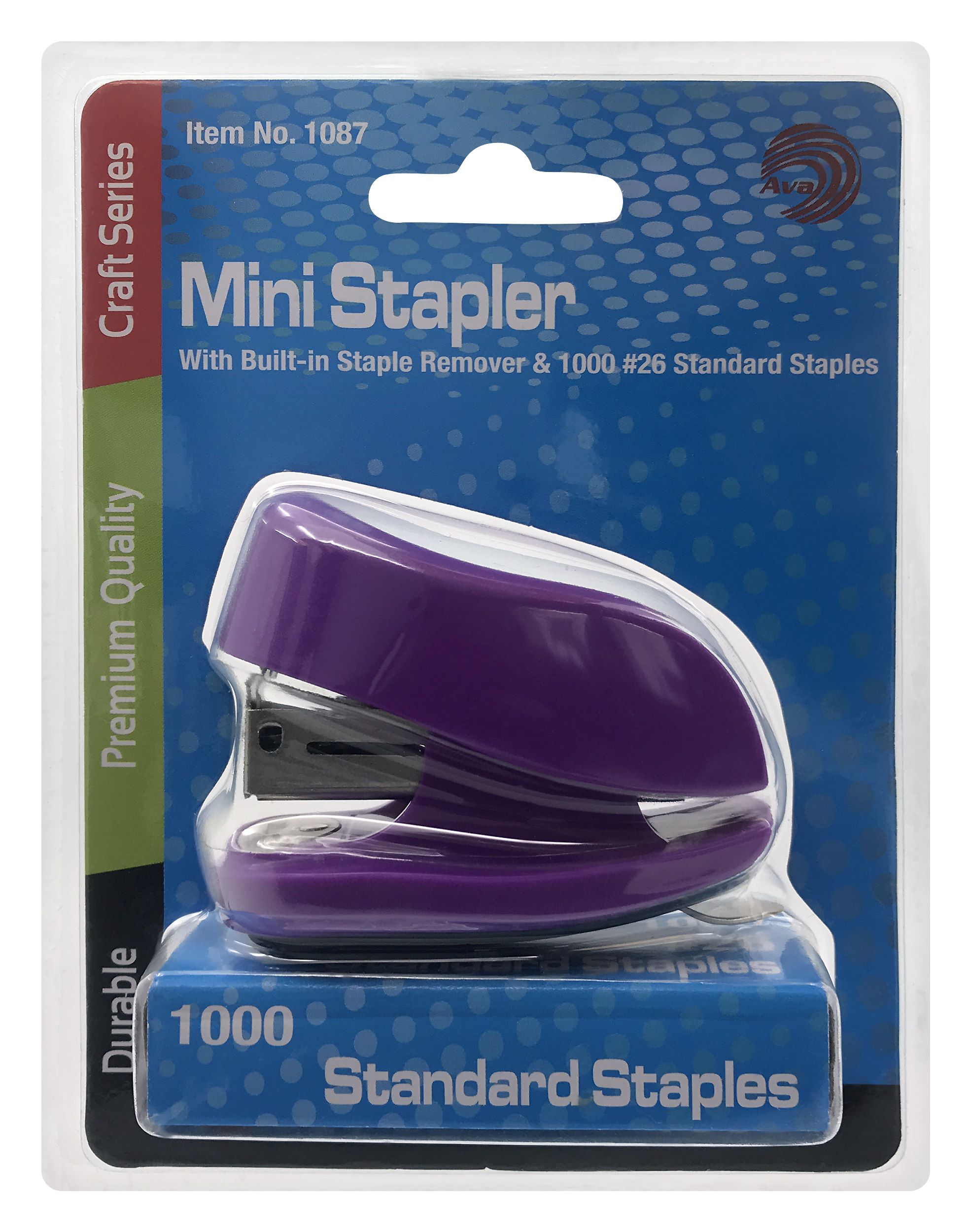 Avantix Mini Stapler with Built-in Staple Remover & 1000 Standard Staples Set