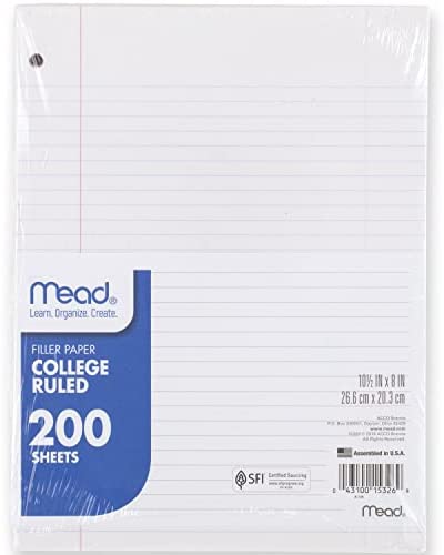PAPER, COLLEGE RULED 150 SHEETS