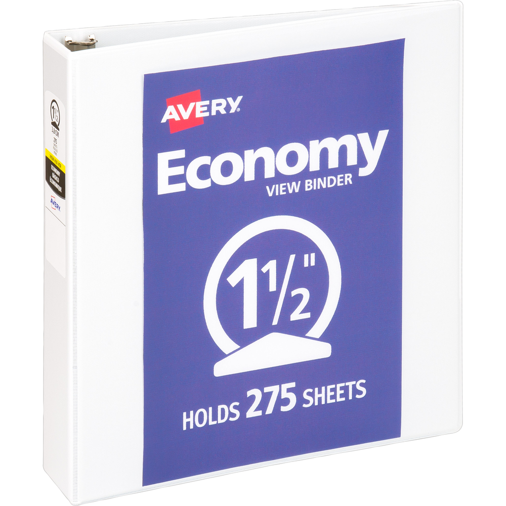 Avery Economy Round Ring 1.5in Binder- White 275 SheetCapacity