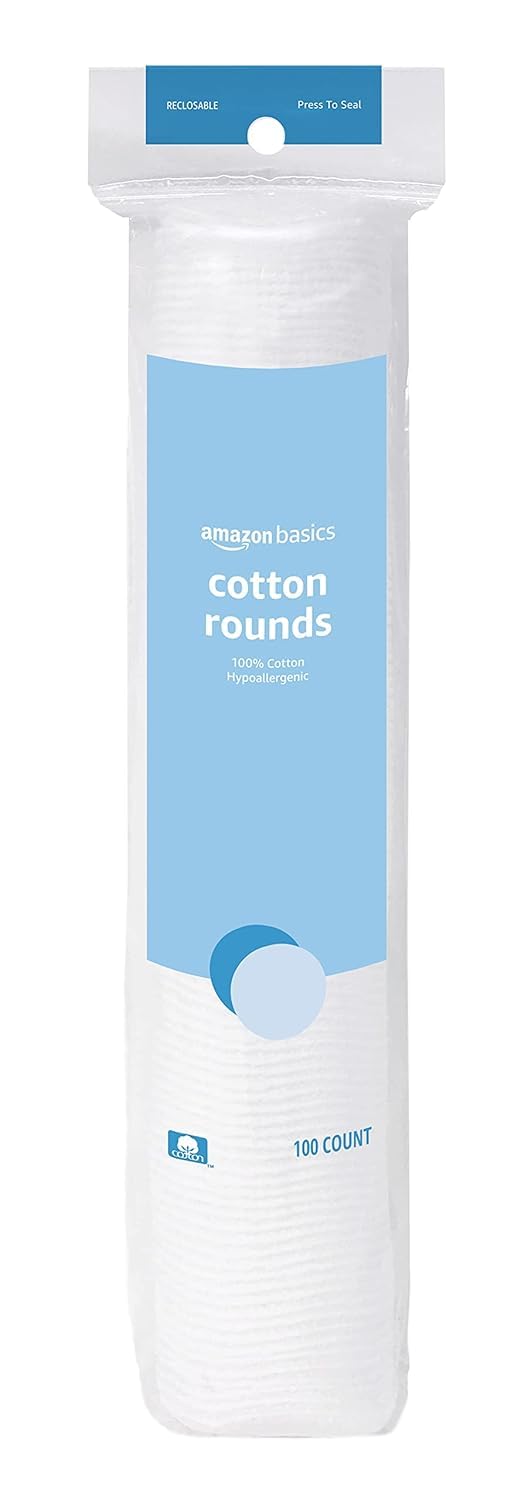 Amazon Basics Cotton Rounds 100ct, 1pk