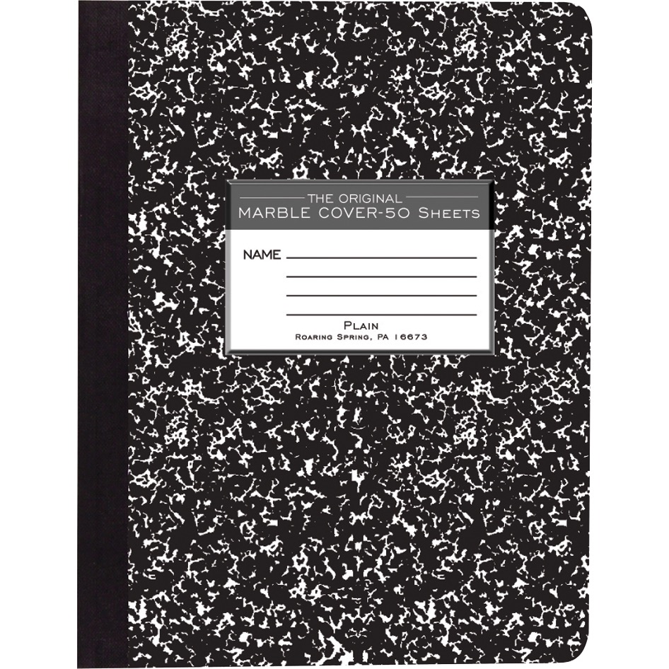 Roaring Spring Composition Book - Black 9.75x7.5in 50 Sheet Unruled
