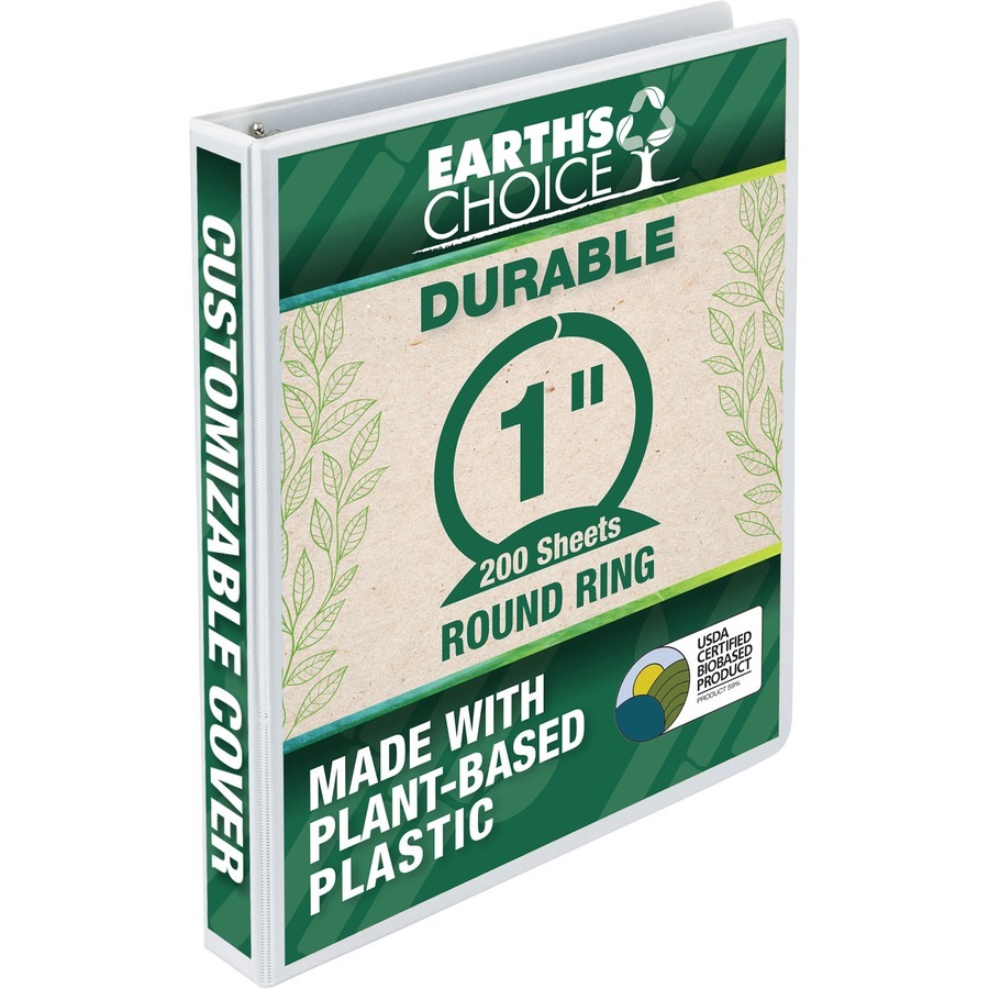 Samsill Earth's Choice Biobased View Binder - White 1in