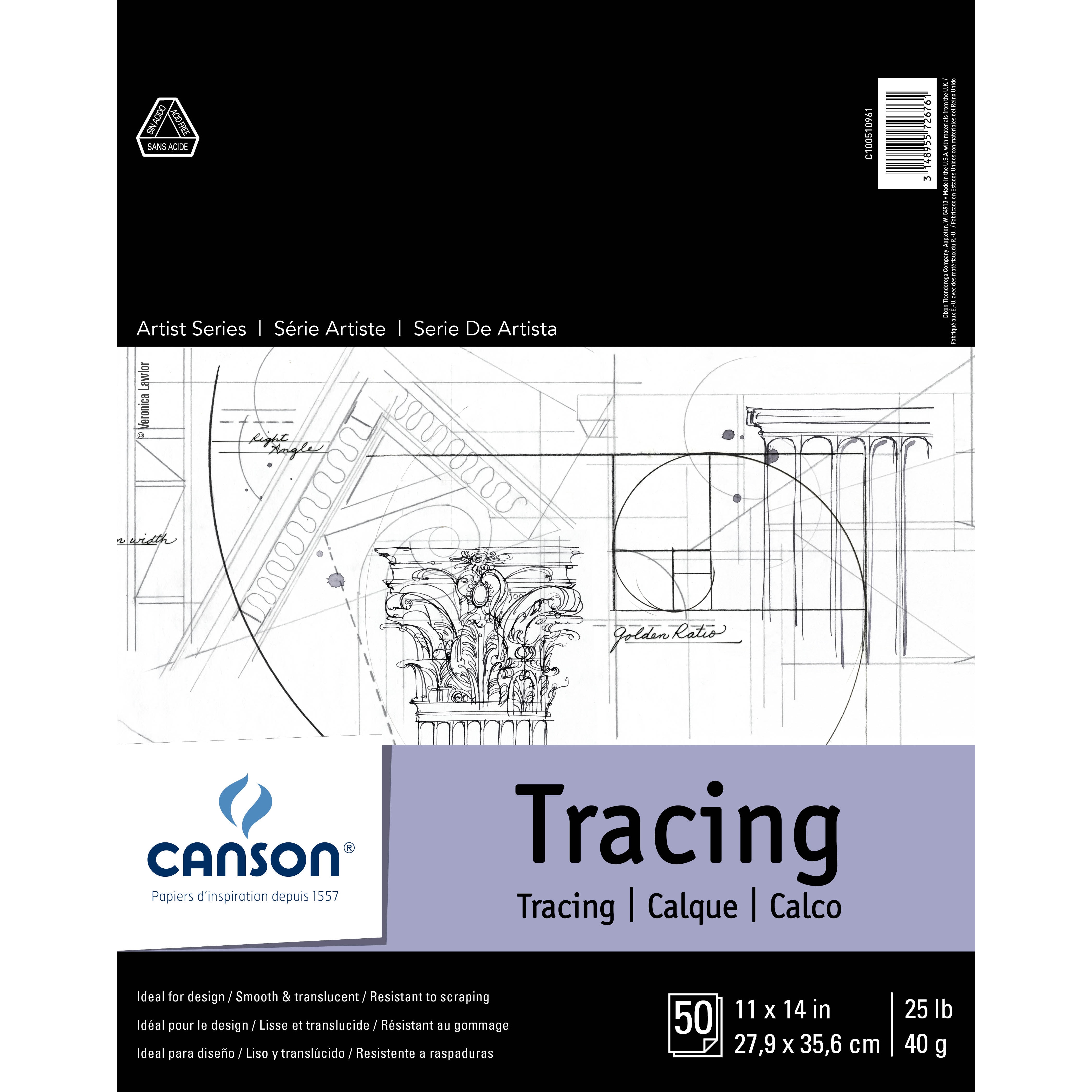 Canson Artist Series Tracing Pad- 50 Sheets, 11" x 14"
