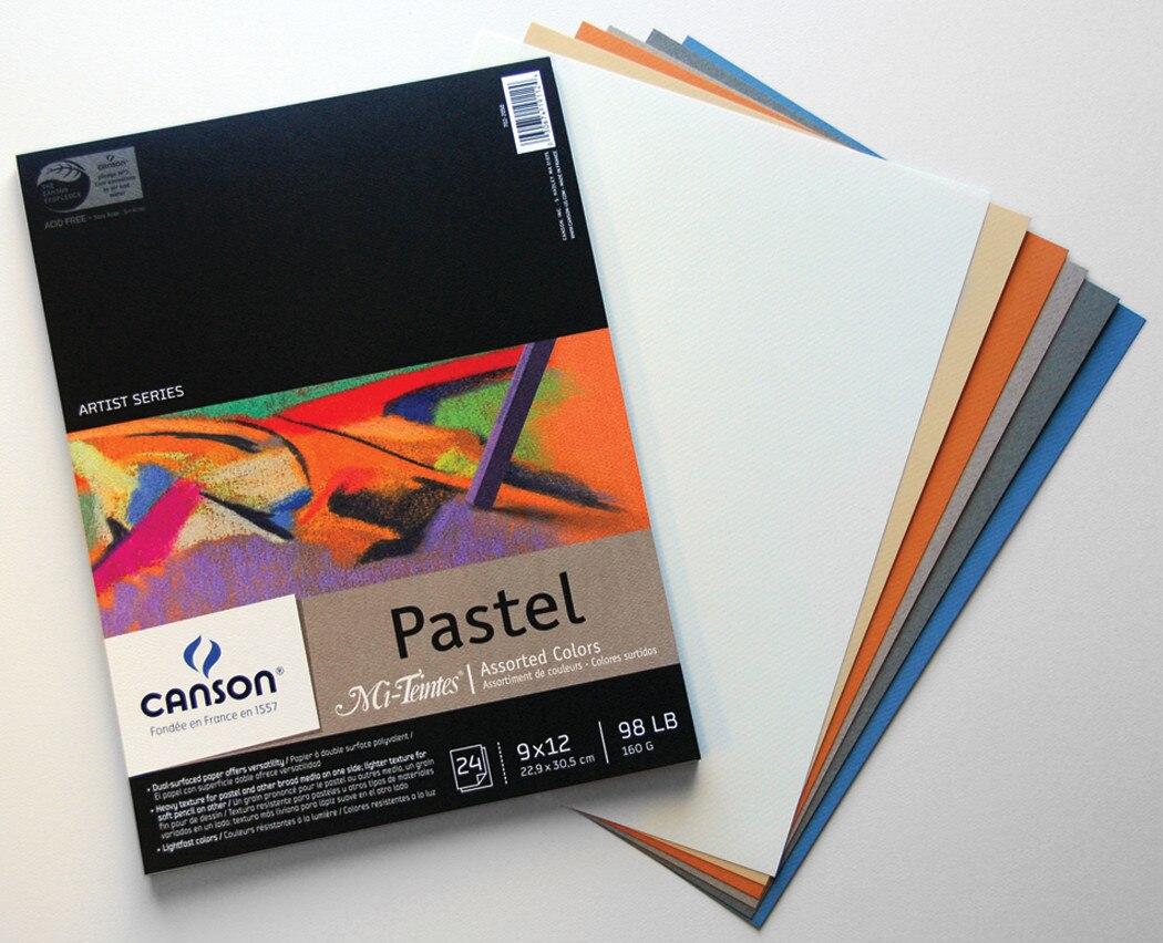 Canson Mi-Teintes Paper Pad, 9" x 12", Pastel Assorted Colors