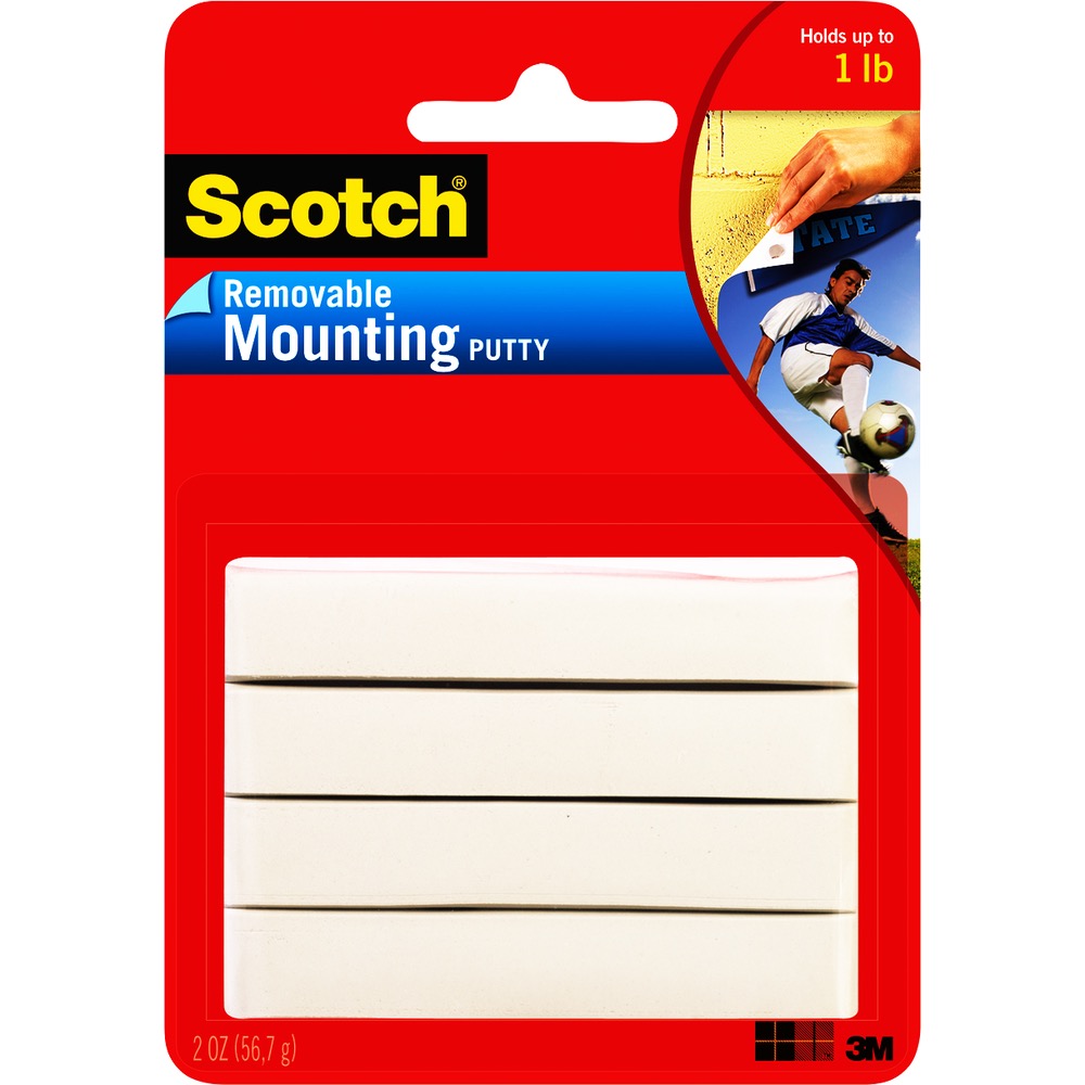 Scotch Adhesive Putty - White 2oz 4pk Removable and Reusable