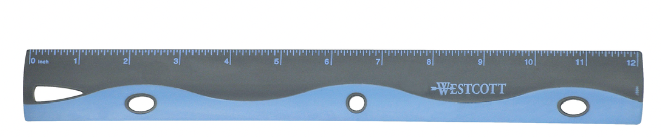 Ruler 12in Wave Assorted Colors