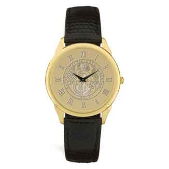 Watch Men's Black Strap & College Seal