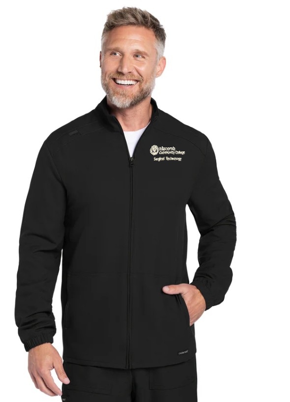 Nursing Jacket Men's 5-Pocket Zip Front (black)