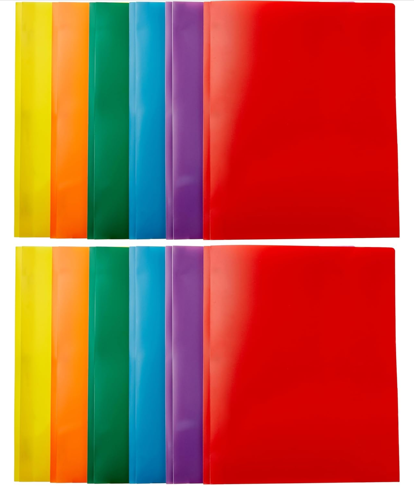 Plastic Folder with Pockets and Prongs (Assorted Colors)