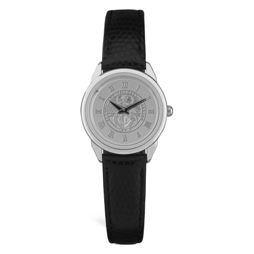 Women's Watch With Black Band & College Seal