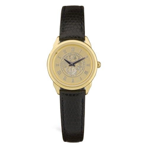 Women's Watch With Black Band & College Seal