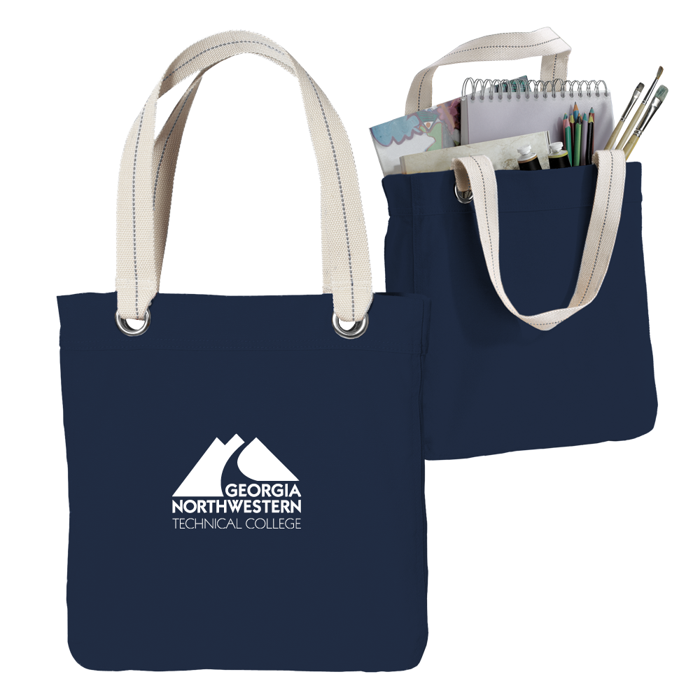 Georgia Northwestern Tech Allie Navy Canvas Tote GNTC Primary Mark