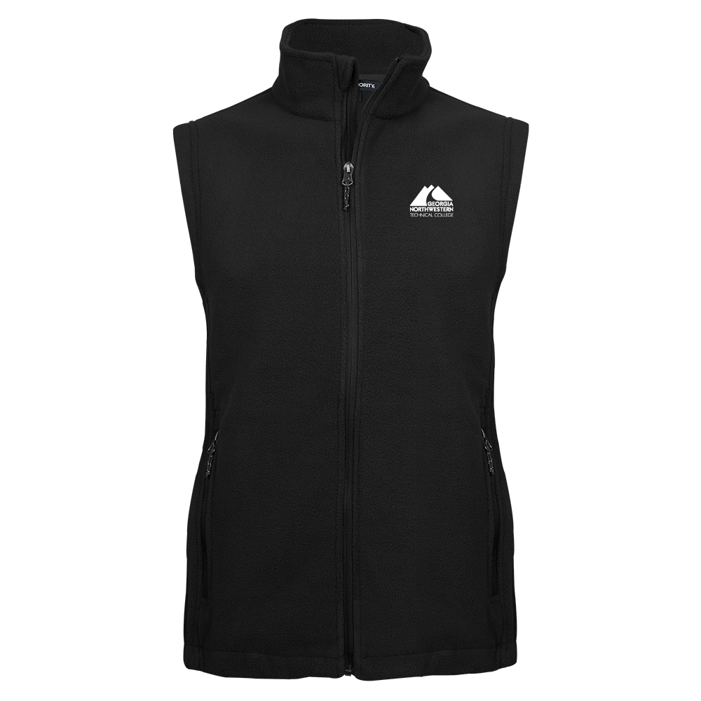 Georgia Northwestern Tech Black Fleece Full Zip Vest GNTC Primary Mark
