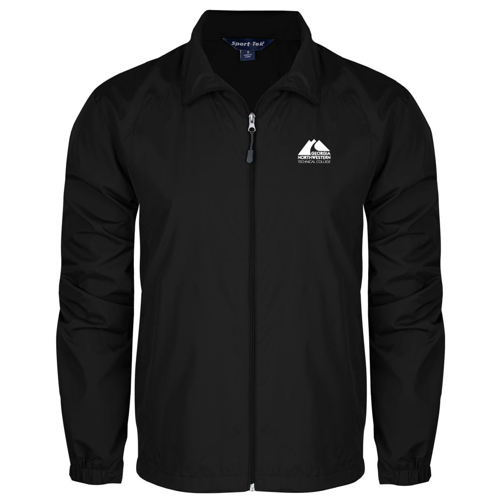 Georgia Northwestern Tech Black Full Zip Wind Jacket GNTC Primary Mark