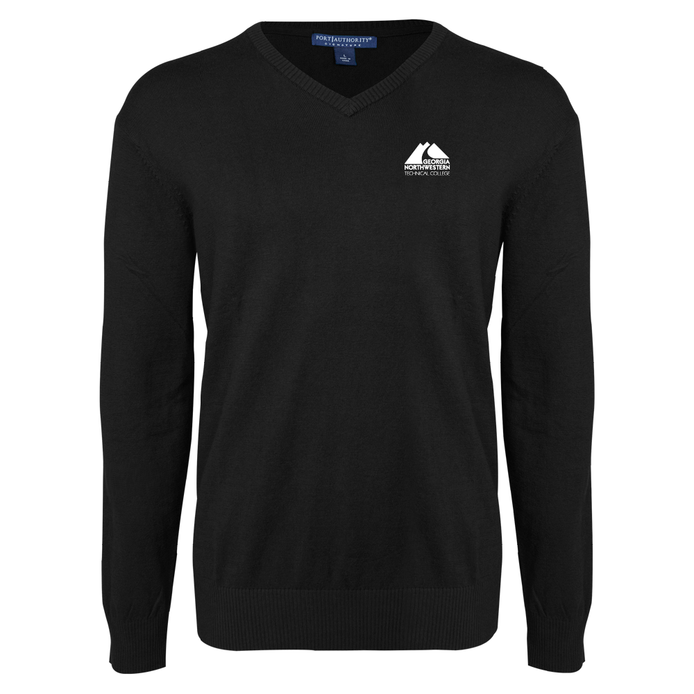 Georgia Northwestern Tech Black VNeck Sweater GNTC Primary Mark