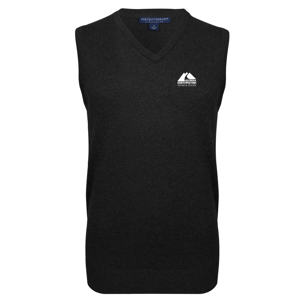 Georgia Northwestern Tech Black VNeck Sweater Vest GNTC Primary Mark