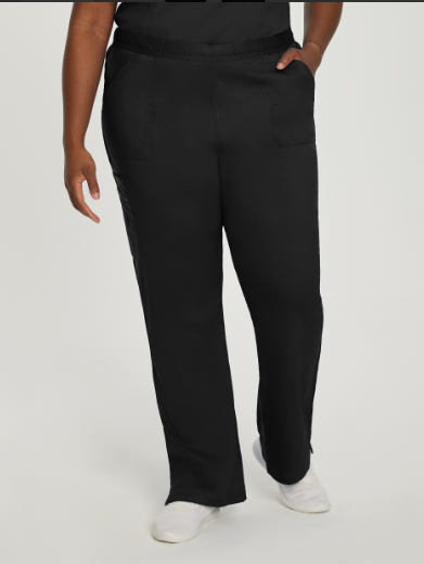 Womens All Day Full Elastic Cargo Scrub Pant - Black